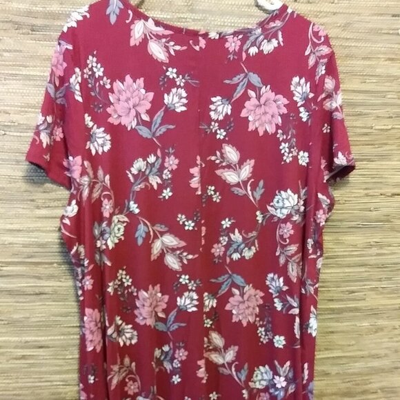 🌿 Jamie & Layla Burgundy-Grey Foliage Dress | Size 20P | Pre-Owned - Picture 4 of 9